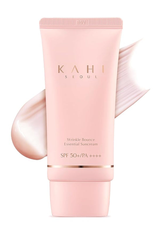 KAHI Wrinkle Bounce Essential Korean Sun Screen Facial Moisturizer with SPF 50 + PA++++ Sun Block Daily Moisturizer | Tone Up Cream Face Sunblock Hydrating Face Cream 1.69 fl oz