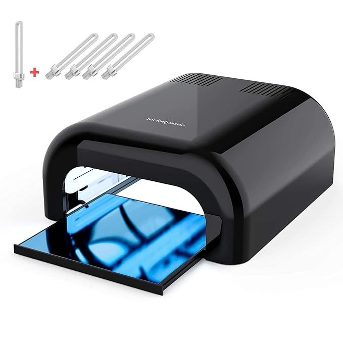 MelodySusie 36W Nail Lamp for Resin, Pro04 Professional Gel Nail Polish Curing Lamp with 3 Timer Setting, Sliding Tray for Manicure Pedicure Resin, Black
