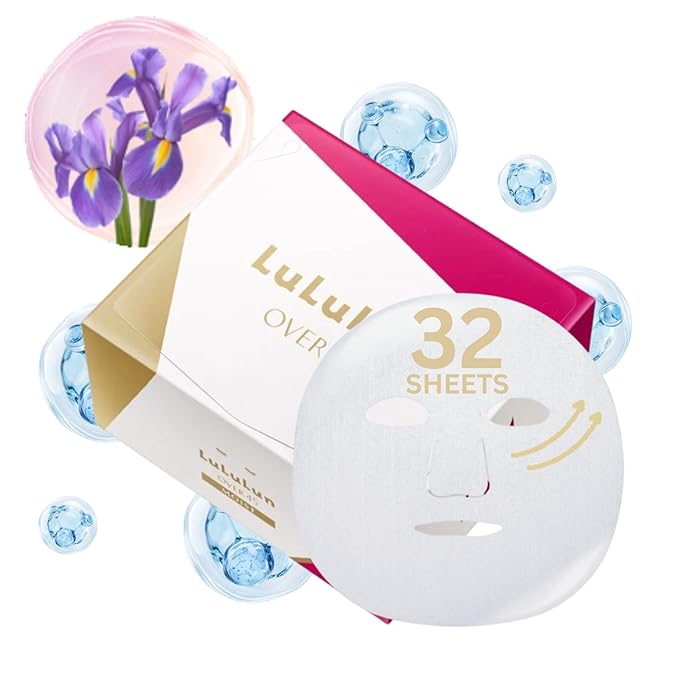 Lululun 32 EA Facial Sheet Mask for Anti-Aging & Firm Skin Women & Men, Hydrating & Moisturizing Face Sheet Mask with Zijube & Camelia Extract, Organic & Natural Daily Japanese Skincare, Over45 PINK