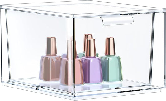 Sorbus Clear Stackable Storage Drawers - 1 Pack Acrylic Drawer Organizer for Vanity, Bathroom Makeup Organizer, Kitchen Cabinets, Undersink - Plastic Storage Bins for Home Organization and Storage