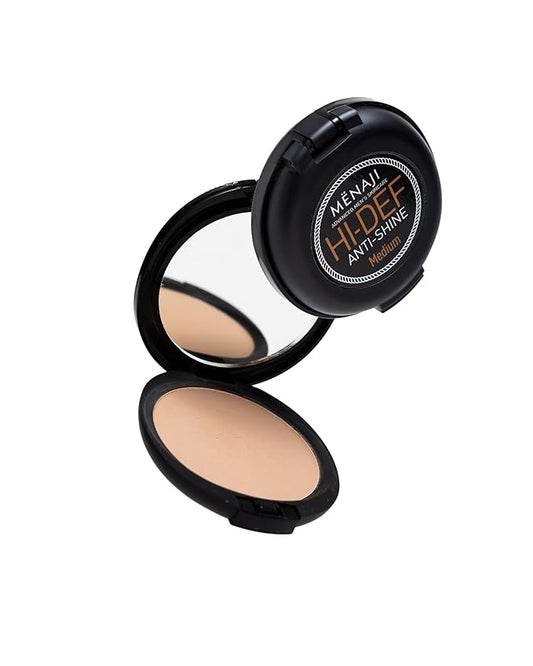 MËNAJI Anti-Shine Powder (HDPV) - Anti-Shine Face Make-Up for Men - Natural Looking Makeup - Mens Cosmetics - Medium