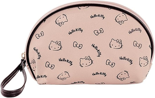 AmBealla Small Cosmetic Bag Portable Storage Bag for Women,Cute Compact Makeup Bag for Keys and Phone, Pink Cotton Organizer with Wristband,Portable Travel Bag for girls