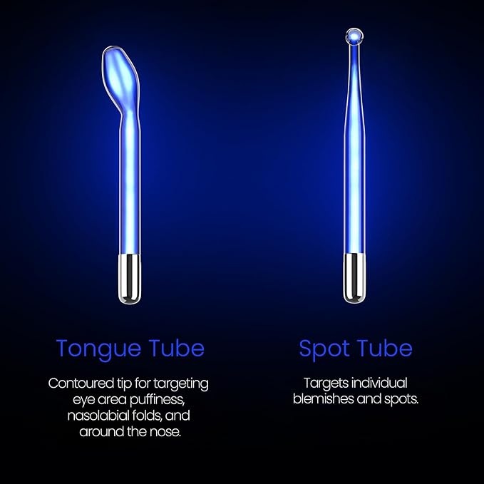 4-Piece Fusion Wand Acessory Set for Nuderma Wands - NuDerma NOT Included - Neon & Argon Fusion Glass applicators for Nuderma – High Frequency Upgraded Fusion Wand Set Compatible with Nuderma Systems