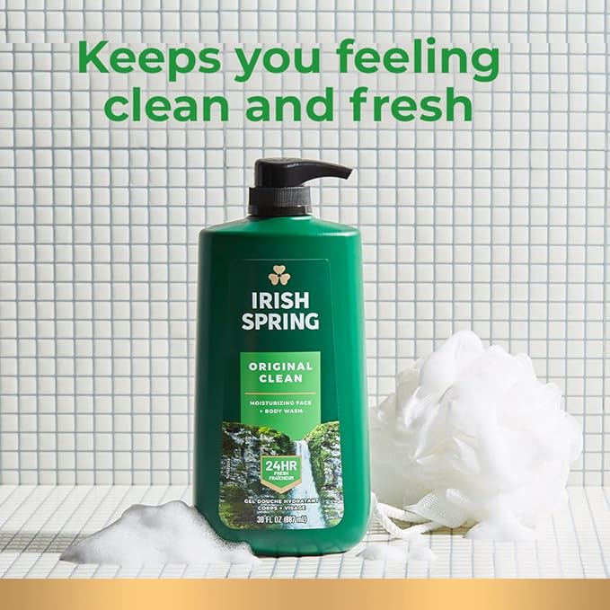 Irish Spring Original Clean Body Wash, 30 Oz Pump (Pack of 4)