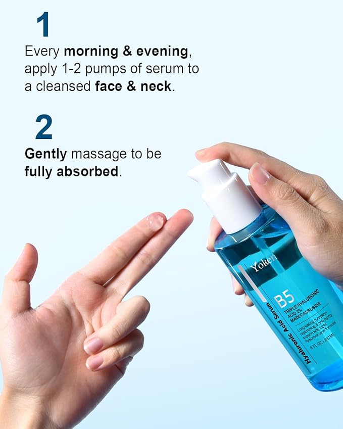 EWG Verified Hyaluronic Acid Serum for Face 8 + 2 fl oz, Vitamin B5 & Triple Pure Hyaluronic Acid 2%, Anti-aging Facial Serum for Fine Line Wrinkle Hydrating Serum Plump Dry Skin Fragrance-Free