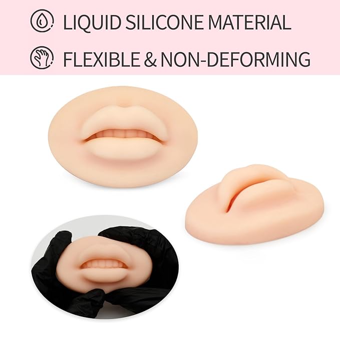 12Pcs Microblading Practice Skin Brow Practice Face Sheet Double Sided Inkless Eyebrow Shaped for Ombre Brows Practice Permanent Makeup PMU Supplies Tattoo Fake Skins Eyebrow Lip Blushing Training