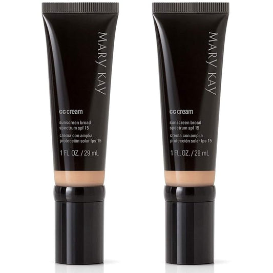 2 PCS MARY KAY CC CREAM SUNSCREEN BROAD SPECTRUM SPF 15 1 FL. OZ.MEDIUM TO DEEP