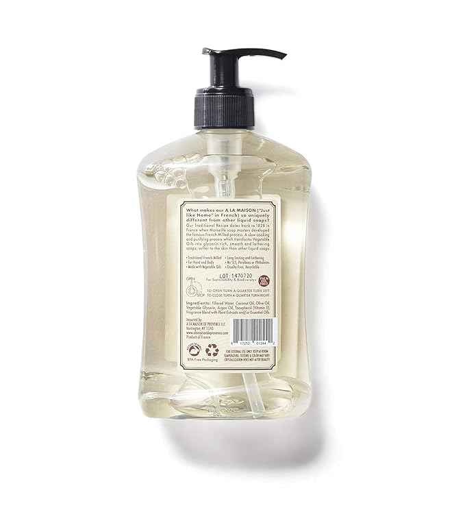 A LA MAISON French Liquid Hand Soap, Citrus Blossom - Natural Hand Wash Made with Essential Oils - Biodegradable, Plant-Based, Vegan, Cruelty-Free, Alcohol & Paraben Free (16.9 oz, 6 Pack)