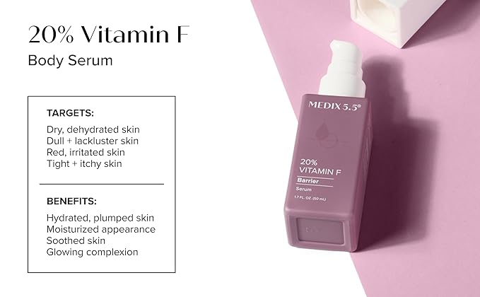 MEDIX 5.5 Best Sellers Travel Kit Skin Care Set - Retinol Body Lotion + Glycolic Acid Exfoliating Body Wash + 20% Vitamin F Body Oil 3PC Skincare Set | Crepey Skin Care Treatment, 3 Piece Travel Kit