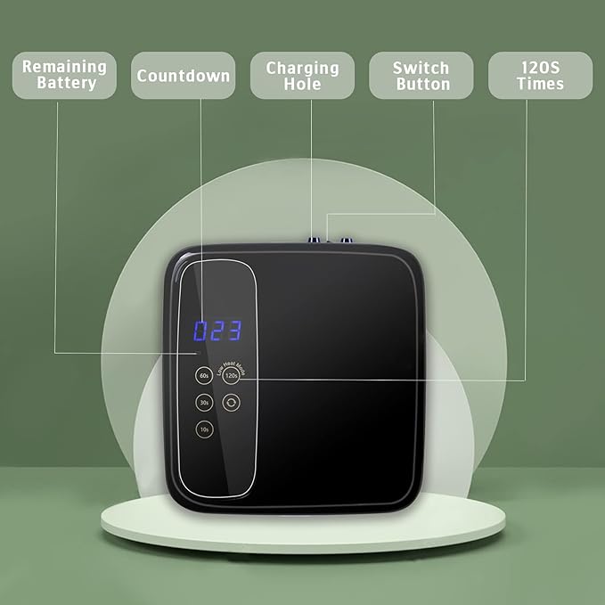 LB UV LED Nail Lamp, Rechargeable LED Nail Dryer, 72W Professional Cordless Nail Lamp with 4 Timer Setting Sensor and LCD Display Portable Home and Salon Gel Nail Art Tools (Black)