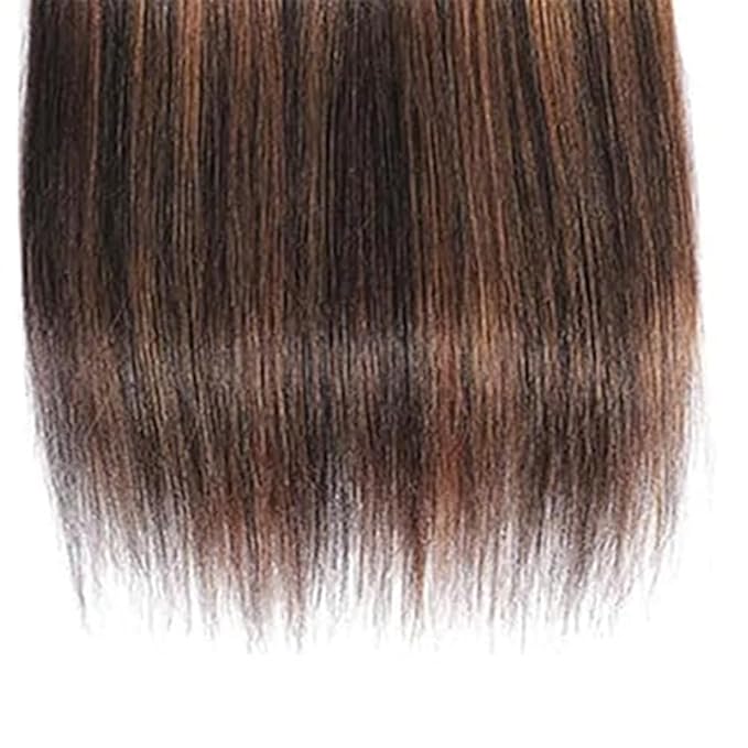 Light Brown Bundles P1B30 Straight Bundles Two Tone Black to Light Brown Bundles With Highlights Bundles Brazilian Human Hair Weave Soft and Silky for Women 24 26 28 Inch
