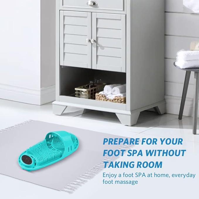 Silicone Shower Foot Scrubber Personal Foot Massage and Cleaning, Non-Slip Foot Scrubber for Men and Women (1PCS Green)