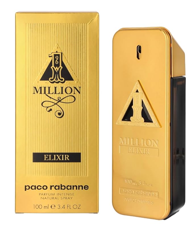 Paco Rabanne One million Elixir for Men Parfum Intense Spray, 3.4 Ounce (New 2022)