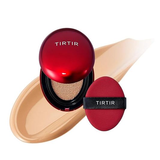 [*Mini Size*] TIRTIR Mask Fit Red Cushion Foundation | Full coverage, Weightless, Skin fit, Satin Glow Finish, Korean Makeup Cushion Foundation (#27C Cool Beige, 0.15 Fl Oz)