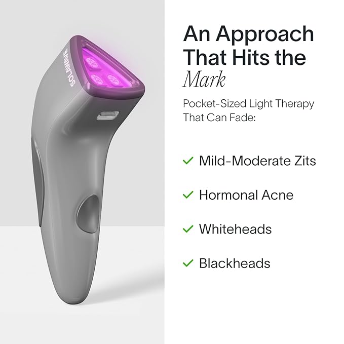 Solawave Bye Acne Spot Treatment | Premium Pimple Red Light Therapy & Blue Light Recovery | Use Before Pimple Patches | Acne Care Light Device | Face Care Must-Have | Solawave Original