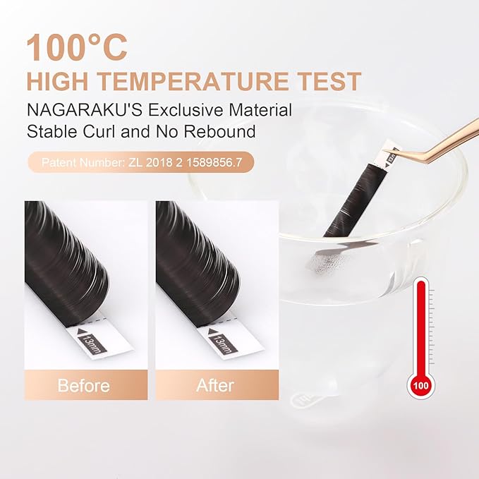 NAGARAKU Double Tips Flat Ellipse Eyelash Extensions Supplies 0.15 C curl 12mm Natural Charcoal Color Faux Mink Super Soft Split Tips Lash Individual Lashes