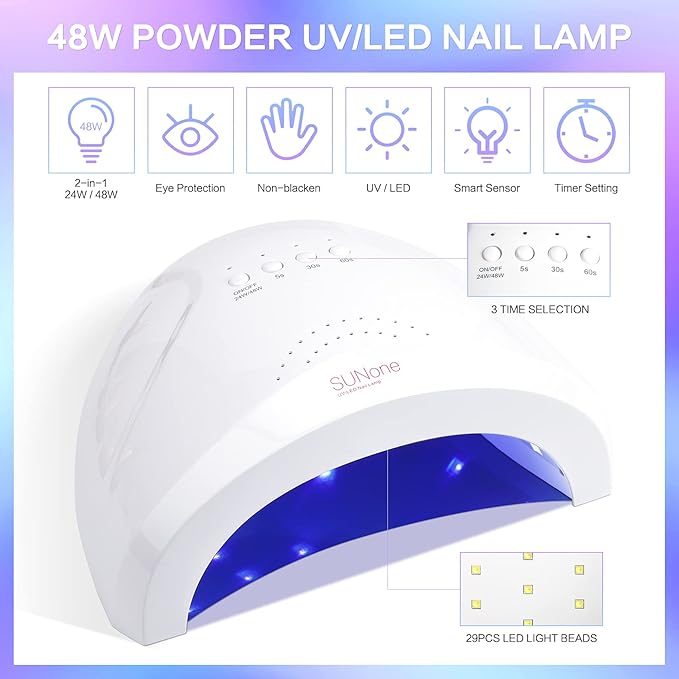 Morovan Gel Nail Polish Set: With U V Light Green Purple Glitter Gel Nail Polish Kit 15 Colors Gel Polish Kit Art Manicure for Starter at Home Salon