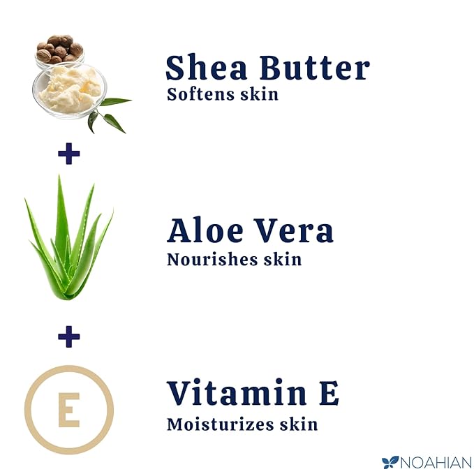 Pure Epsom Salt Foot Cream Gift Set (2 Pack, 8oz Each) - Foot Lotion with Shea Butter & Aloe Vera Essential Oils, Bundled with NOAHIAN Soft and Silky Gel Socks