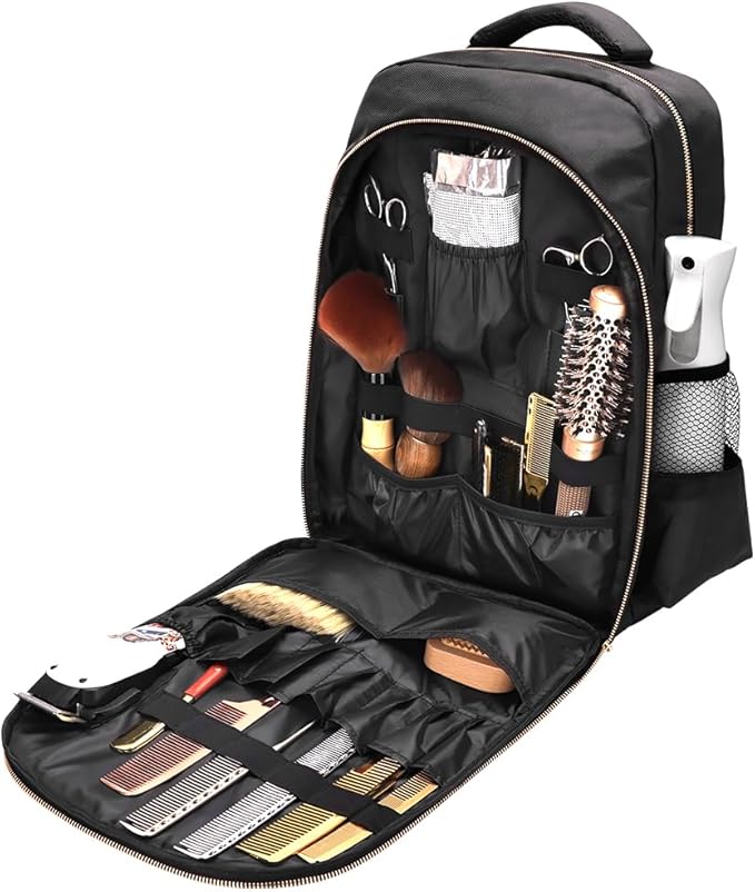 CGBARBER Barber Supplies Bag Organizer for Clippers and Supplies, Portable Hairstylist Clipper Backpack Travel Barber Shop Tools Bag