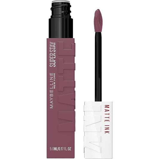Maybelline Super Stay Matte Ink Liquid Lipstick Makeup, Long Lasting High Impact Color, Up to 16H Wear, Visionary, Taupe Purple, 1 Count, Packaging May Vary