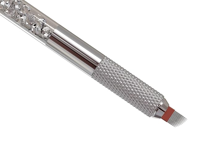 Microblading Supplies 5 Piece Double Sided Manual Pen Kit for Supplies | Durable Aluminum Pen With Lock-Pin Tech & Ergonomic Grip | Shape Eye Brows, Clear