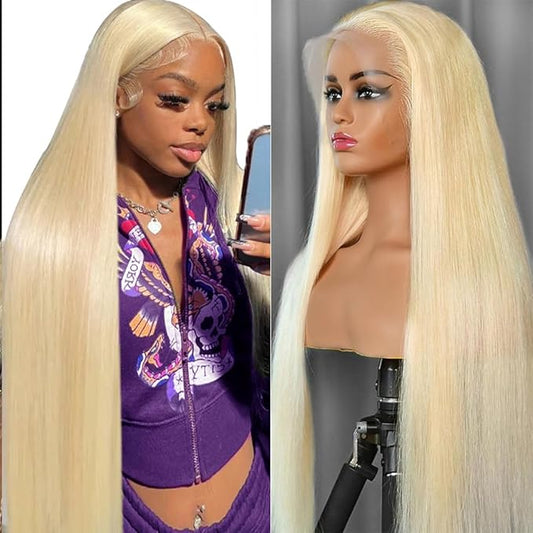 Blonde Wig Human Hair 20Inch 613 13x6 Lace Front Wig Human Hair Straight HD Transparent Lace Frontal Wigs 200% Density for Women Pre Plucked With Baby Hair