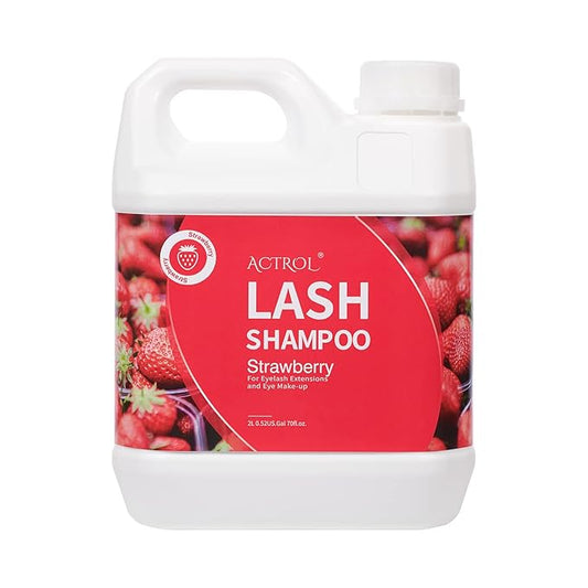Eyelash Extension Cleanser Strawberry 2L Natural Lash Extension Shampoo Professional Eyelid Foaming Cleanser Paraben & Sulfate Free Non-lrritating with Salon and Home Care
