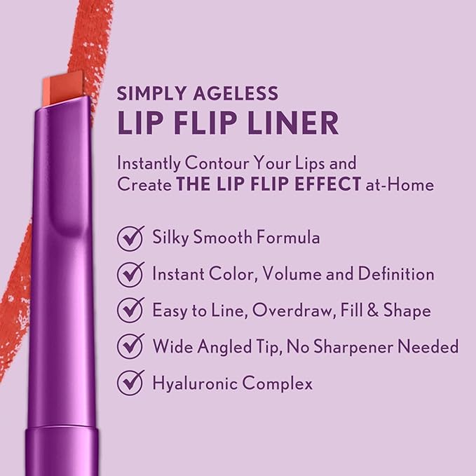 COVERGIRL Simply Ageless Lip Flip Liner, Brilliant Coral, Pack of 4