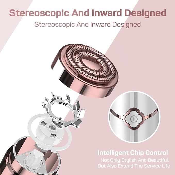 Facial Hair Removal for Women, Hair Removal Device with 4 x Replacement Heads, Gurelax Facial Hair Remover for Chin, Upper Lip