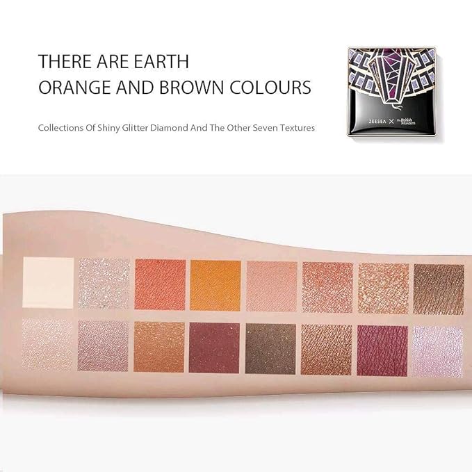 zeesea Egypt Eyeshadow Palette The British Museum Collection, Matte Shimmer Glitter Blendable High Pigmented 16 Shades Eye Makeup Palette (04# Cobra)