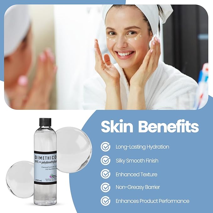 Dimethicone Oil Pure (125 mL / 4.22 Fl Oz) DIY Pure Dimethicone Cosmetic Grade Skin Moisturizer and Head Lice Treatment, Liquid Silicone Oil