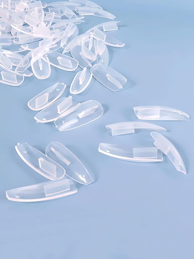 100PCS Replacement Nail Tips for Practice Hand, Clear Refill Acrylic Fake Nail Tips for Silicone Nail Hand Practice, Nail Pieces Never Fall Off Finger Never Break for DIY Nail Art Salon Practice