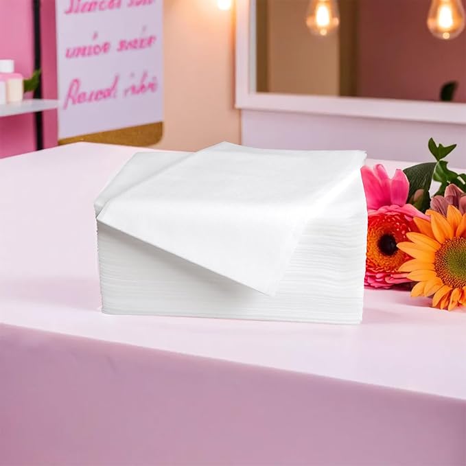 100 Pcs 31.5" x 71" Disposable Bed Sheets Waterproof Massage Table Sheets Non Woven Fabric SPA Bed Cover (White)