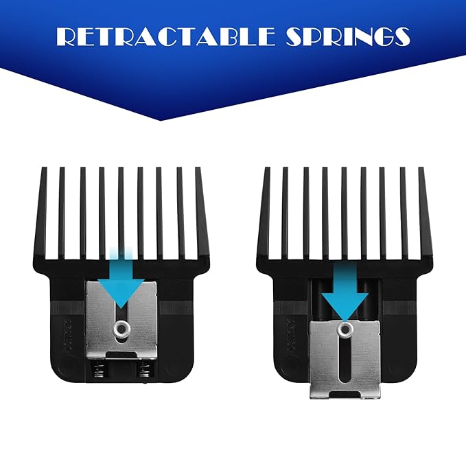 8 Pcs Trimmer Guards Fits for BaBylissPRO Barberology FX787 & FX726 Trimmer, Replacement Guards Set with Metal Spring Clip - From 1/32-5/4 inch