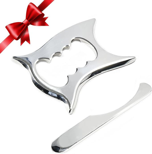 JWCASA Muscle Scraper Scar Tissue Massage Tools Foot, Neck, Knee, Leg Back Massager IASTM Tool for Physical Therapy & Plantar Fasciitis with 2 Pieces Set 4