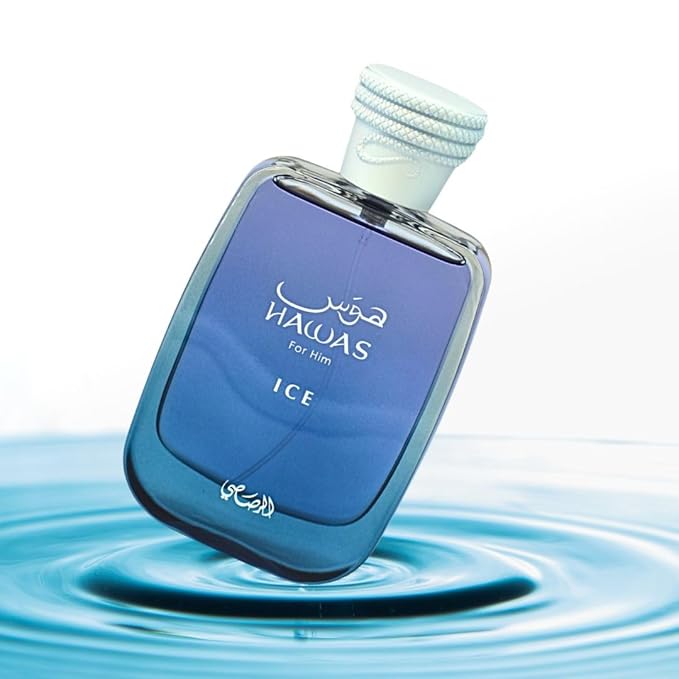 RASASI Hawas Ice for Men Eau de Parfum, 100ml(3.4 Oz), Premium Arabian Fragrance