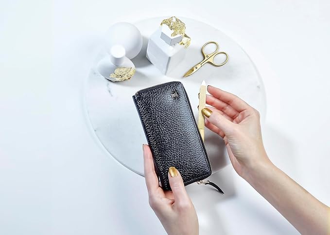 TWINOX Manicure Set 5-piece, Gold Edition, Care for hands and feet complete set, Gift set, Black