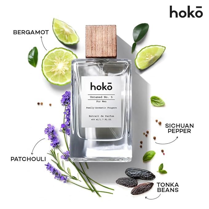 HOKO Untamed No. 5 – Premium Impression of Sauvage | Extrait de Parfum, 1.7 Oz | Bold Bergamot, Spicy Pepper & Musk | Long-Lasting Inspired Mens Cologne | Luxury Perfume