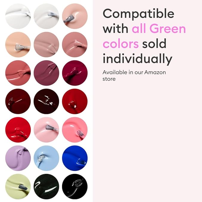 Manucurist System Green™ Red (Poppy Red) - Professional Manicure Set, Vegan & Plant-Based : 1 Nail Prep, 1 Base Coat, 1 Nail Polish, 1 Top Coat, Drying Drops- No Lamp -Beauty Gift For Woman