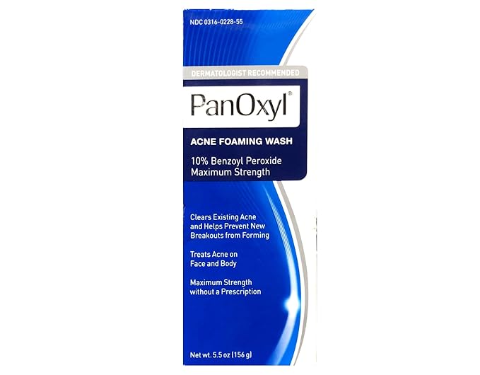 PanOxyl Acne Foaming Wash, 10% Benzoyl Peroxide 5.5 Ounce (Value Pack of 6)