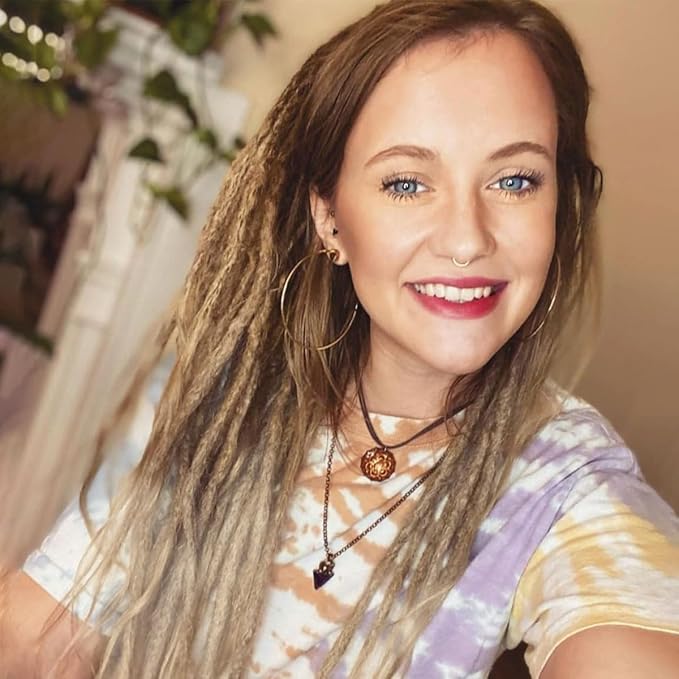 5 PCS Clip In Dreadlock Extensions, 24 inch 20 Strands Ombre Brown Synthetic Clip In Dreads Extensions for Woman