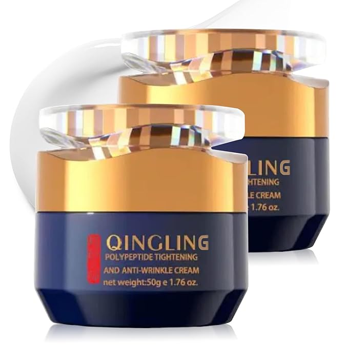 Qingling Crema Para Arrugas, Qingling Face Cream, Qingling Wrinkle Removal Cream, Polypeptide Tightening and Anti Wrinkle Cream, Anti Aging Moisturizer for Firming Face (2pcs)
