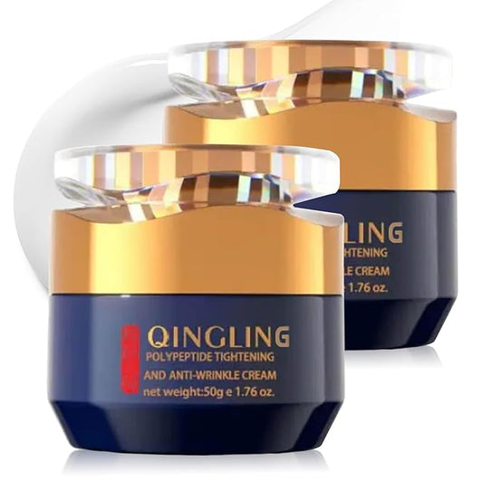 Qingling Crema Para Arrugas, Qingling Face Cream, Qingling Wrinkle Removal Cream, Polypeptide Tightening and Anti Wrinkle Cream, Anti Aging Moisturizer for Firming Face (2pcs)