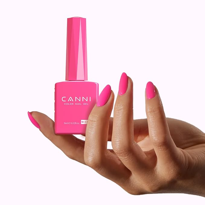 CANNI 6 Colors 9 ML Hema-Free Pink Gel Nail Polish Set, Hot Pink Purple Gel Polish Kit Light Baby Neon Pink Colors, Soak Off LED Nail Gel Manicure Kit DIY at Home Salon Gifts