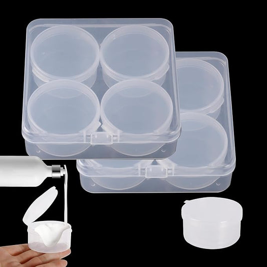 8pcs plastic cosmetic jar 20g/20ml clear case with snap lids portable,Travel Storage Cosmetic Samples Beauty Products Mini Containers with Lids, Airtight Cosmetic Containers with Lids