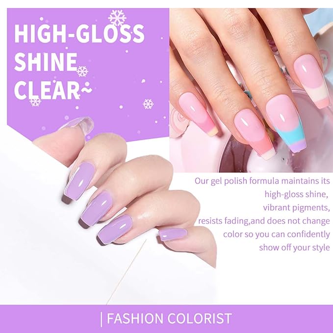 JR 9pcs 15ml gel nail polish set Including Red Pink Nude Gel Polish Kit UV LED Soak Off Polish Home DIY Gift D