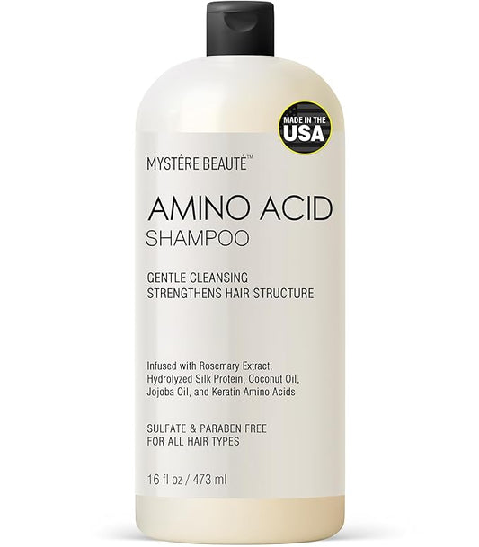Amino Acid Shampoo, Sulfate Free Amino Acid Shampoo Enriched with Rosemary Extract & Jojoba Oil for Dry and Damaged Hair | Keratin Shampoo with Amino Acids Protein Shampoo for Strength - 16 fl oz