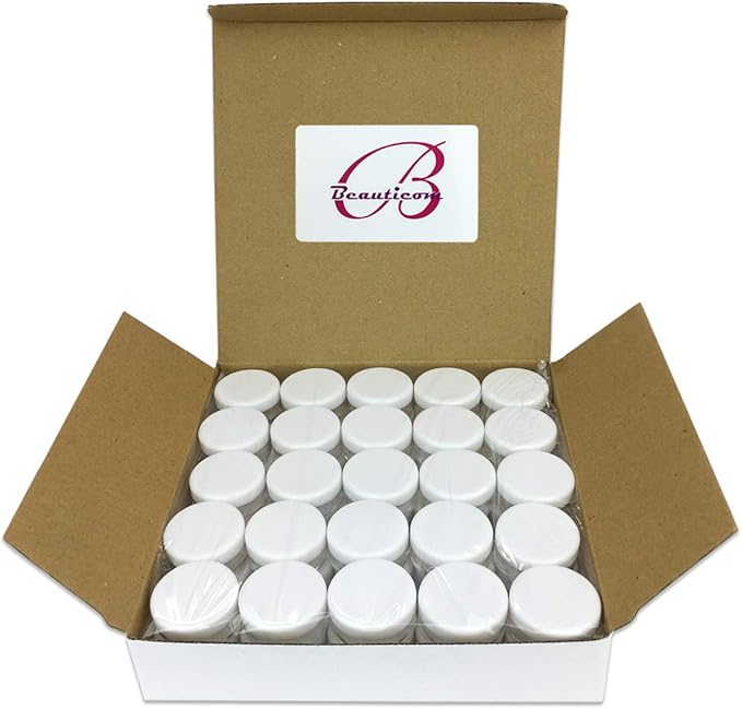 Beauticom (Quantity: 200 Pieces) 5G/5ML Round Clear Jars with White Lids for Lotion, Creams, Toners, Lip Balms, Makeup Samples