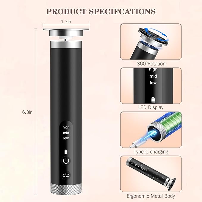 Electric Foot Callus Remover with Nano-Glass Head, 2000mAh Portable Electric Foot File with Upgraded Powerful Metal Gear Motor, Premium Aluminum Electric Callus Remover for Feet, Gifts for Men Women