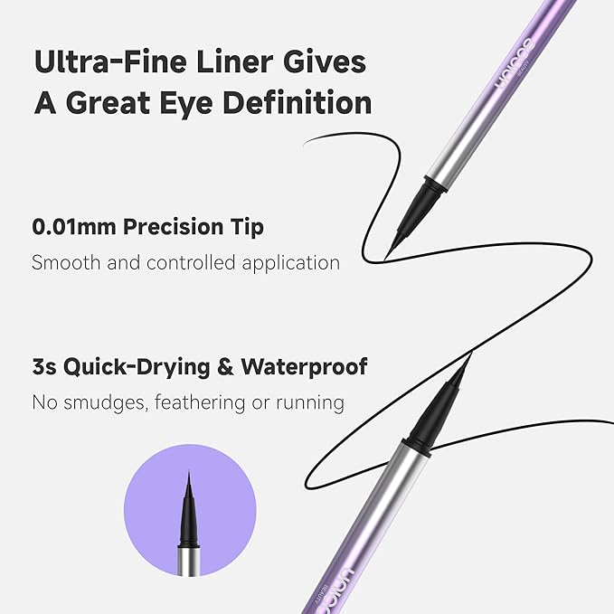 Unicos 2-IN-1 Lower Lash Stamp, Bottem Lash Stamp with Ultra-Fine Eyeliner Pen, Natural Eyelash Stamp, Easy to Use, Long-Lasting, Waterproof, Smudge-Proof, Gifts for Her